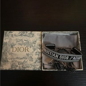 *USED* Christian Dior Black Woven Friendship Bracelet